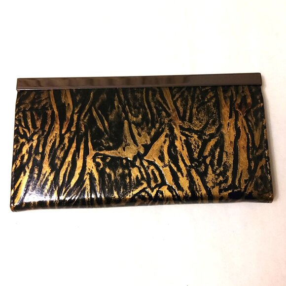 NWOT Quality Faux Leather Gold Black Wallets for Women with Multiple Card Slots - Picture 2 of 3